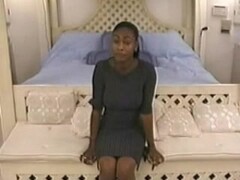 Ebony gets turned on with double finger Thumb