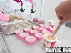 Mofos - Latina Sex Tapes - Busty Colombians Jamie Valentine plays with food and strips Thumb