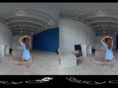 StasyQVR - 180 VR Porn Video - Red Hair, Blue Dress with LunyQ Thumb