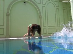 Hot Spanish and Russian teen in the pool naked Thumb