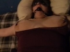 amateur tied up and gagged bbw gets toyed and fucked with messy facial Thumb