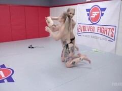 Naked Mixed Wrestling Fight Kaiia Eve Against Kyaa Chimera With Pussy Eating and Loser Fucked With Strapon Thumb