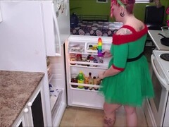 Corrina Karma is the Naughty Elf on the Shelf. FULL! Blowjob, Fisting, Squirting & almost Caught Thumb