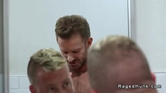 Gay strangers anal fuck in the public rest room Thumb