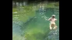 German Milf Sandra in Croatia on mreznica naked swimming Thumb