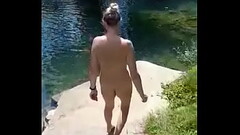 German Milf Sandra in Croatia on Mreznica naked swimming Thumb