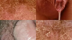 4 Closeups of Belly Button and Precuming and Postcuming Penis on Multicam Thumb