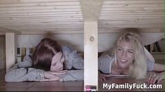 Step Brother Fucks HIs step Sister and step Mom While They&#039_re Stuck Under Bed - Missy Luv, Mia Evans Thumb